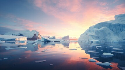 Beautiful view of melting glaciers. AI generated. - obrazy, fototapety, plakaty