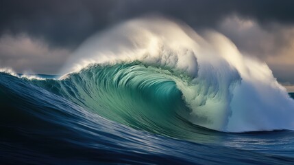 Epic wave in the sea. AI generated.