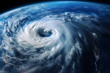 Foto op Canvas Earth's Fury in Celestial Frame: Satellite Captured Hurricane Florence and Ocean's Super Typhoon  © Lucija