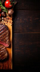 steakhouse background in portrait mode with copy space - stock picture backdrop