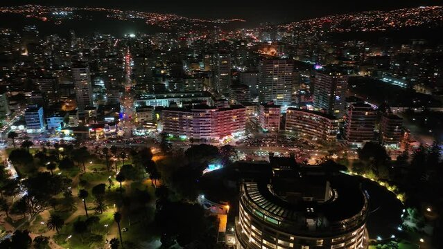 VUELO DE NOCHE VI&Ntilde;A DEL MAR CHILE. OCEANO PACIFICO