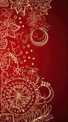 intricate decorative christmas background in portrait mode - stock picture backdrop