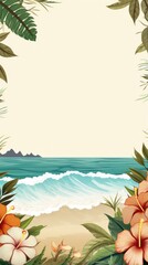 Fototapeta na wymiar Hawaii themed background in portrait mode with copy space - stock picture backdrop