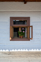 Wooden window in an old house