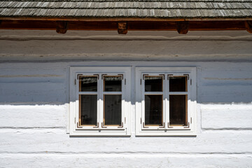 Wooden window in an old house