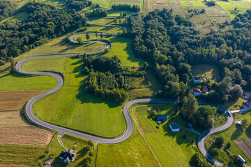 Winding road seen from above