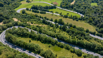 Winding road seen from above
