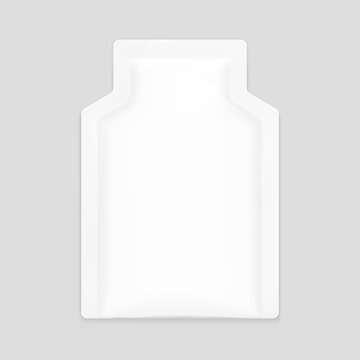 Sachet bag mockup. Vector illustration. Flat lay view. Can be use for template your design, presentation, promo, ad. EPS10.	