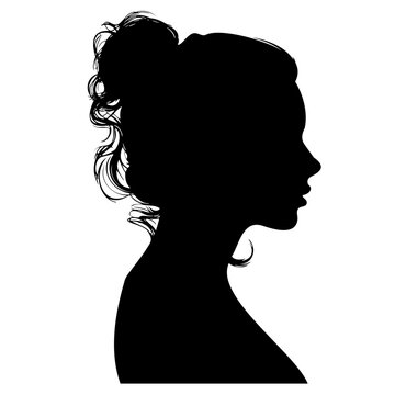 cutout silhouette of young woman profile portrait 
