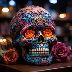 Fototapeta premium photograph of a mexican skull,day of the dead