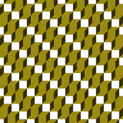 Seamless pattern with geometric motifs in three colors