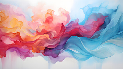 Abstract Watercolour Brush Strokes Generated AI