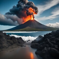 Volcanoes erupting in the ocean