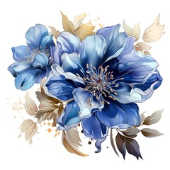 Blue flower, generative ai