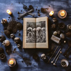 spooky season halloween flatlay