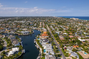 Fototapeta premium Aerial view from a drone over South Florida