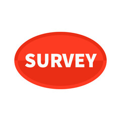Survey Button In Orange Oval Shape For Collect Information
