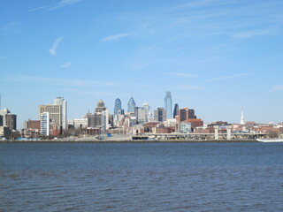 Fototapeta na wymiar Downtown Philadelphia from across the river in New Jersey