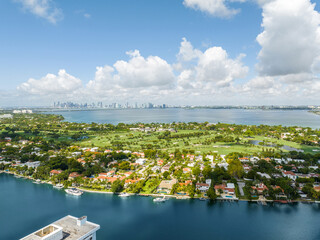 Aerial view from a drone over Miami Beach