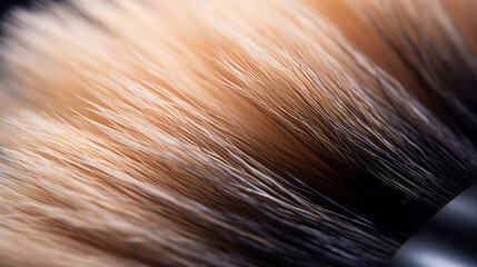 Macro Close-up of Makeup Brush Bristles