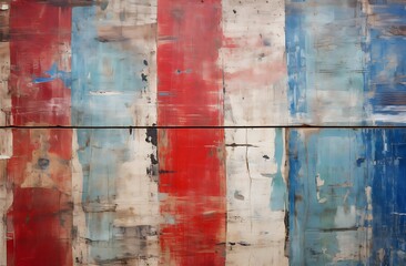 abstract grunge background of blue and red old painted wooden wall