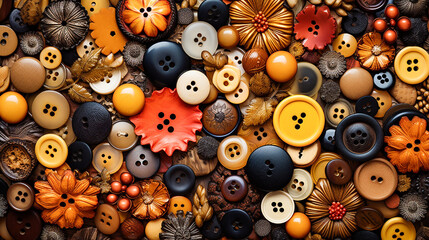 Macro Close-up of An Assortment of Buttons