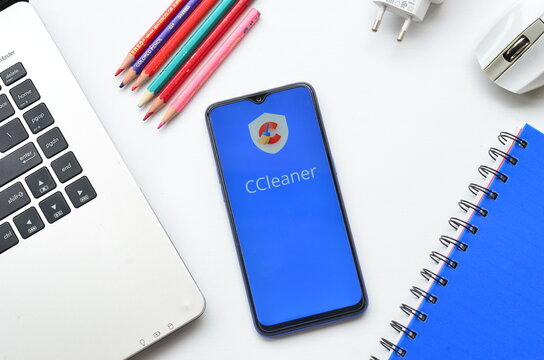 Bekasi, Indonesia - June 2,2021: Ccleaner on smartphone, popular antivirus app in the world wide
