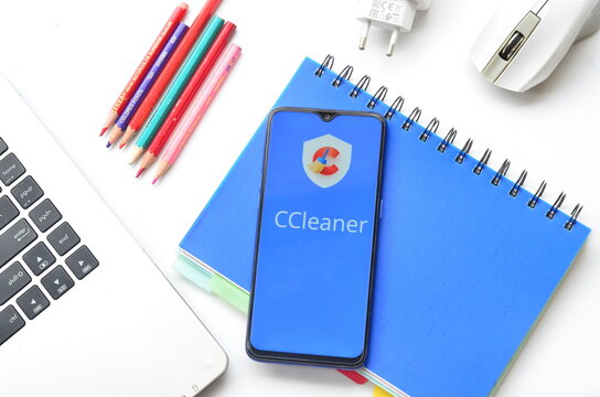 Bekasi, Indonesia - June 2,2021: Ccleaner on smartphone, popular antivirus app in the world wide