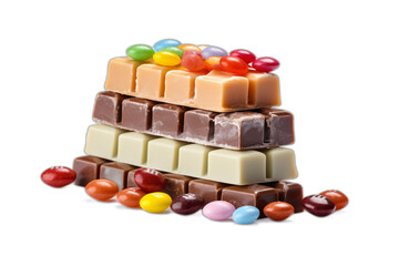 chocolate candies on white