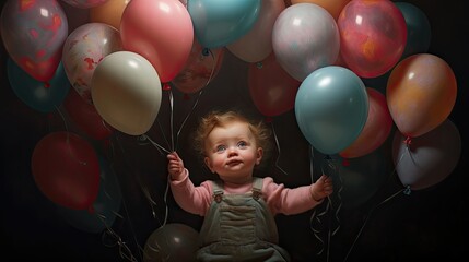Fototapeta na wymiar child with balloons