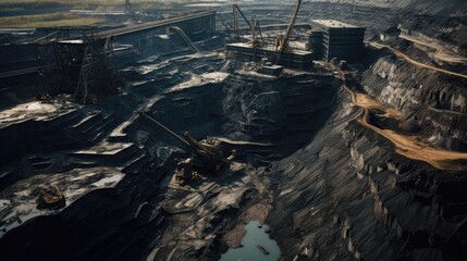 coal mine in germany, drone view