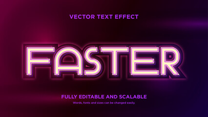 text effect vector faster with space style