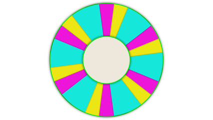 Obraz premium png retro color wheel of fortune, casino and prize win, marketing design element, alpha channel colorful wheel on transparent background