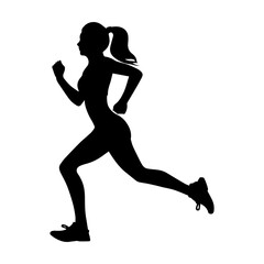 Fototapeta na wymiar vector illustration. Silhouette of a girl runner.
