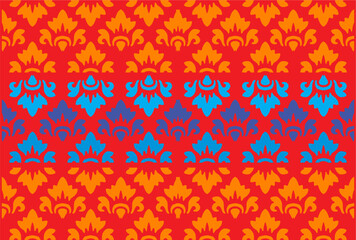 Indonesian  batik motifs with Balinese flower patterns, exclusive and classic, are suitable for various purposes. EPS VECTOR 10 - obrazy, fototapety, plakaty