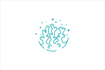 coral reef logo design illustration with bubble decoration © FendyTerisno
