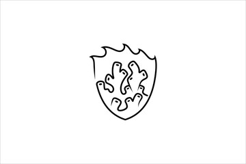 Coral reef logo with shield frame combination © FendyTerisno