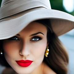 portrait of a beautiful woman in a hat