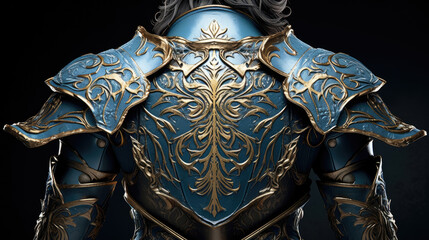 The prince is an impressive sight clad in a sky blue armor a wide shield sped to his back for protection. The magistrate s crest adorns the chestpiece honored with filigree