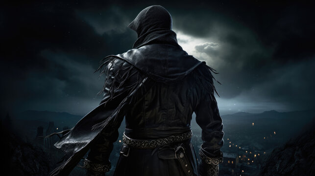 The thief is a master of deception and there is no denying it. Reflected in the moonlight is the shape of a rogue s mask and a dark leather glove. Their figure is one of