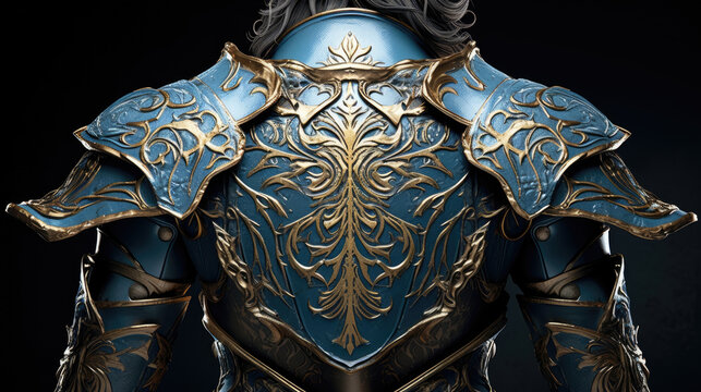 The prince is an impressive sight clad in a sky blue armor a wide shield sped to his back for protection. The magistrate s crest adorns the chestpiece honored with filigree