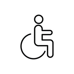 Handicapped patient line icon. Disabled man outline vector icon. Symbol, logo illustration. linear style sign for mobile concept and web design..eps