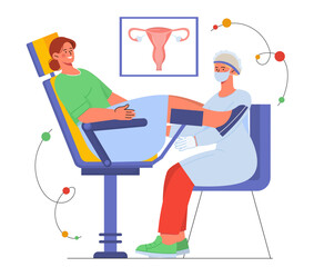 Woman at gynecologist examination vector