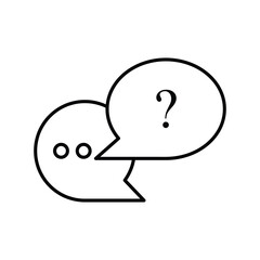 Q and A line icon, Questions and answers symbol, logo illustration. outline vector sign on white..eps