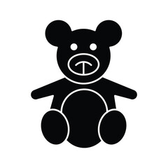 Soft toy, Teddy bear,Teddy bear line icon. Toy, stuffed animal, game. Playroom concept..eps