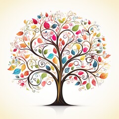beautiful colorful family tree | Generative AI
