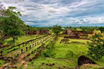 Fotobehang Vat Phou or Wat Phu is the UNESCO world heritage site in Champasak Province, Southern Laos. © nuwatphoto