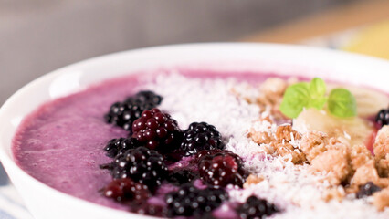 Blueberry smoothie bowl