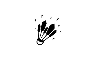Fototapeta premium badminton sport logo with flat design