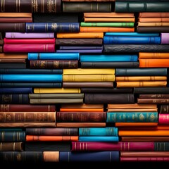 Fototapeta premium Vibrant Pages: Colored Books Texture